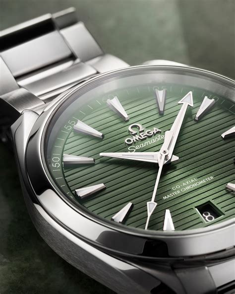 green omega watch|omega aqua terra 41mm price.